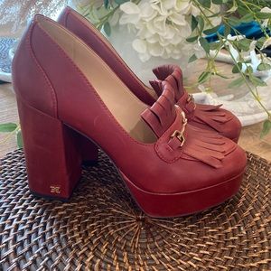 Sam Edelman fabulous red block heels size 7 like new